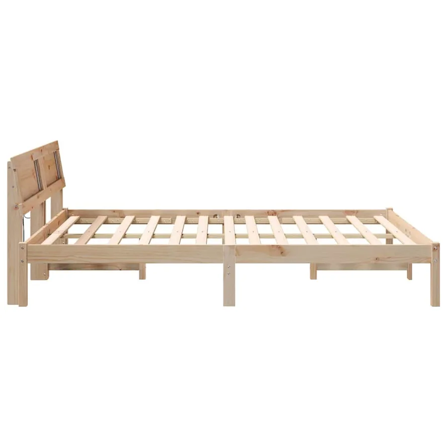 Cadre de lit avec tête de lit Marron 140 x 200 cm Pin massif - 6