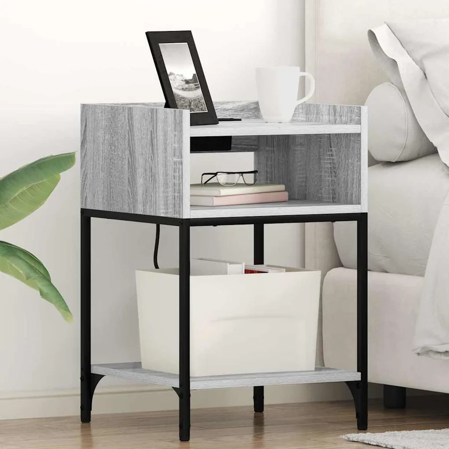 Cabinet de chevet Gris Sonoma 40 x 40 x 61 cm Bois d'ingénierie