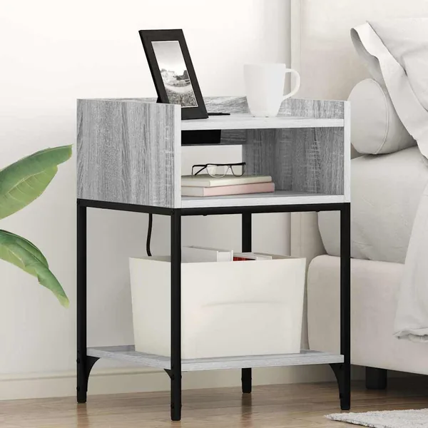 Cabinet de chevet Gris Sonoma 40 x 40 x 61 cm Bois d'ingénierie