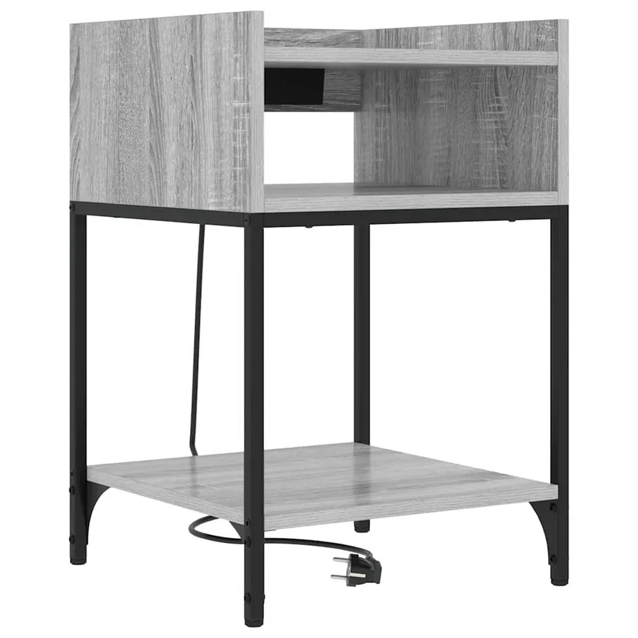 Cabinet de chevet Gris Sonoma 40 x 40 x 61 cm Bois d'ingénierie - 2