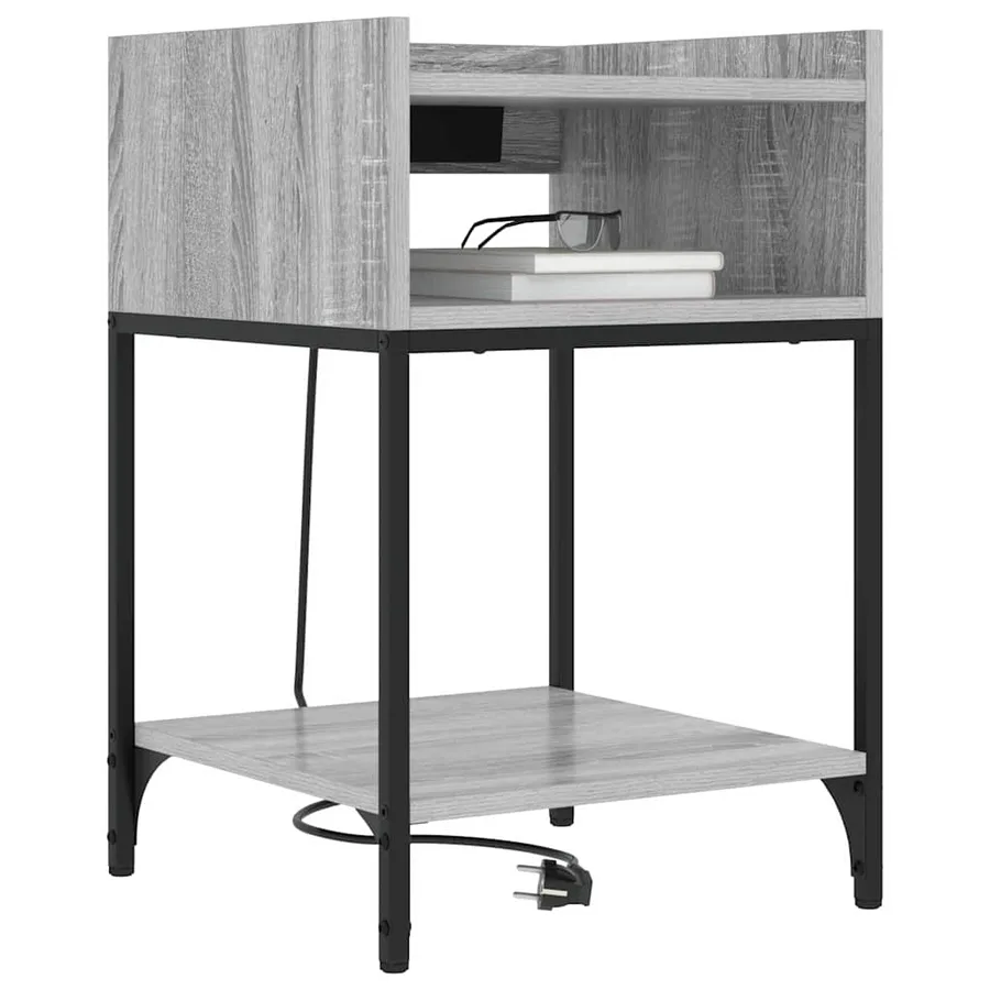 Cabinet de chevet Gris Sonoma 40 x 40 x 61 cm Bois d'ingénierie - 3