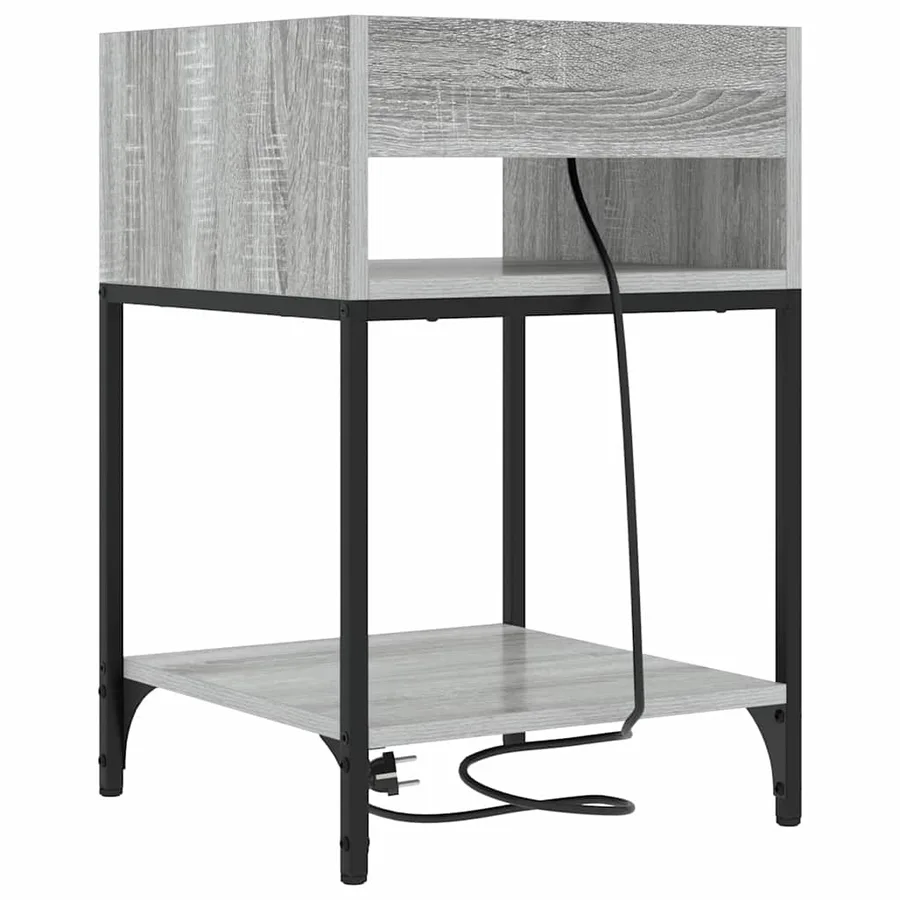 Cabinet de chevet Gris Sonoma 40 x 40 x 61 cm Bois d'ingénierie - 7