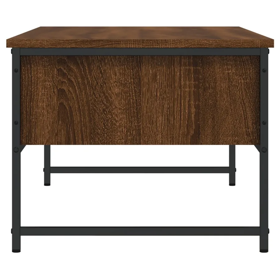 Table basse chêne marron 101x49x39,5 cm bois d'ingénierie - 7