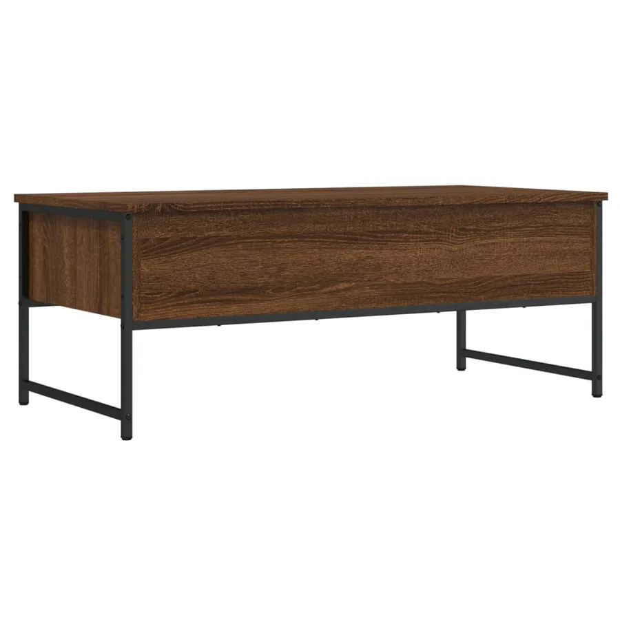 Table basse chêne marron 101x49x39,5 cm bois d'ingénierie - 8