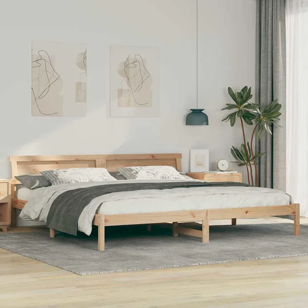 Cadre de lit Marron 200 x 200 cm Bois massif en pin