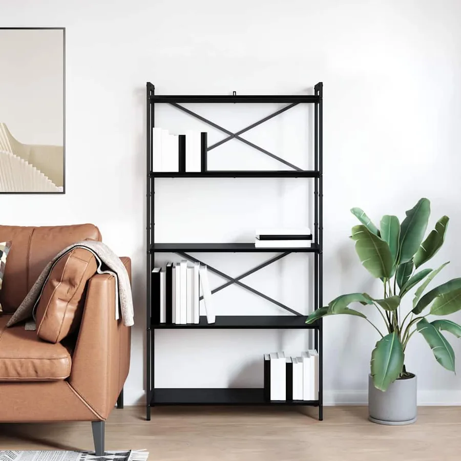 Étagère Chêne noir 80 x 30 x 155 cm Bois d'ingénierie - 4