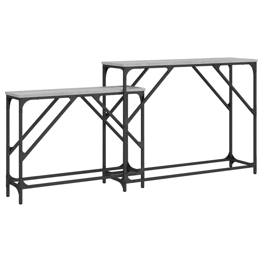 Tables console gigognes 2 pcs sonoma gris bois d'ingénierie - 7