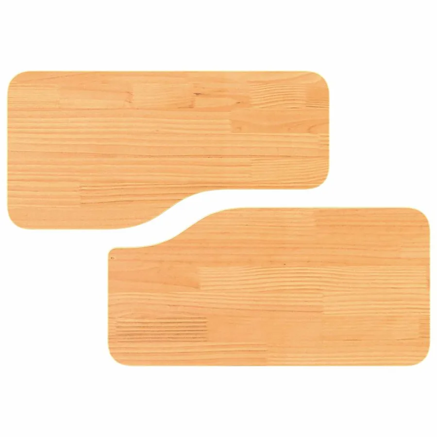 Table basse 2 pcs Brun cire Bois massif en pin - 12