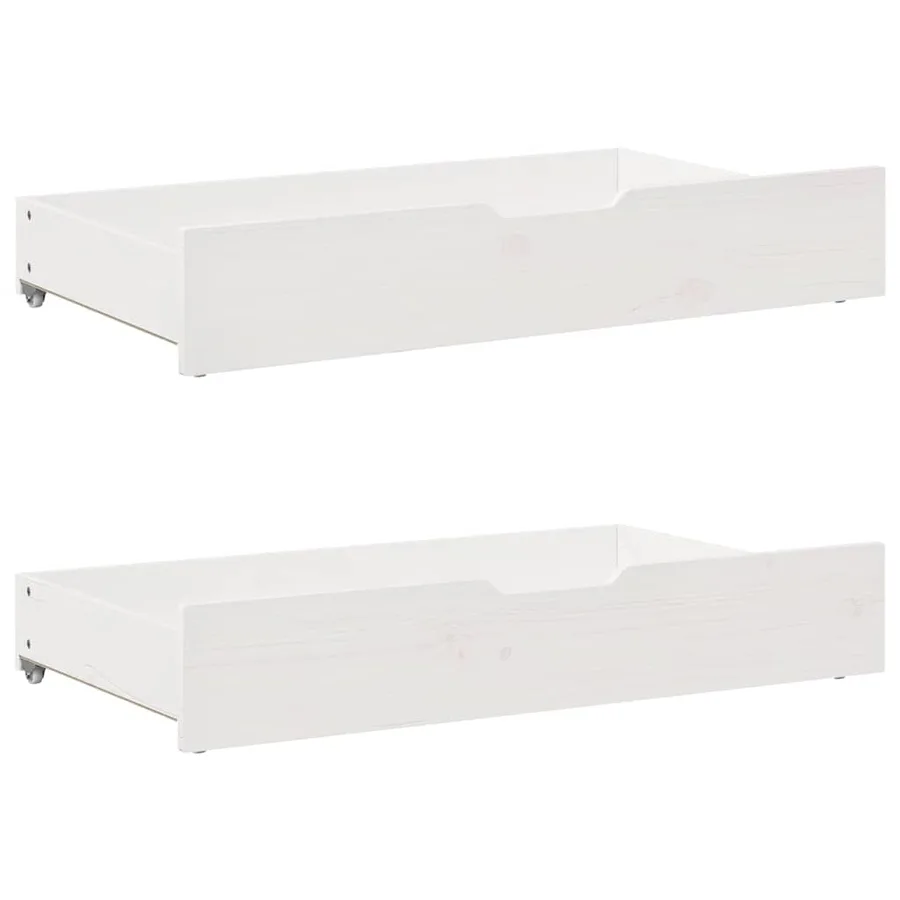Lit de jour et tiroirs sans matelas blanc 90x190 cm bois massif - 6