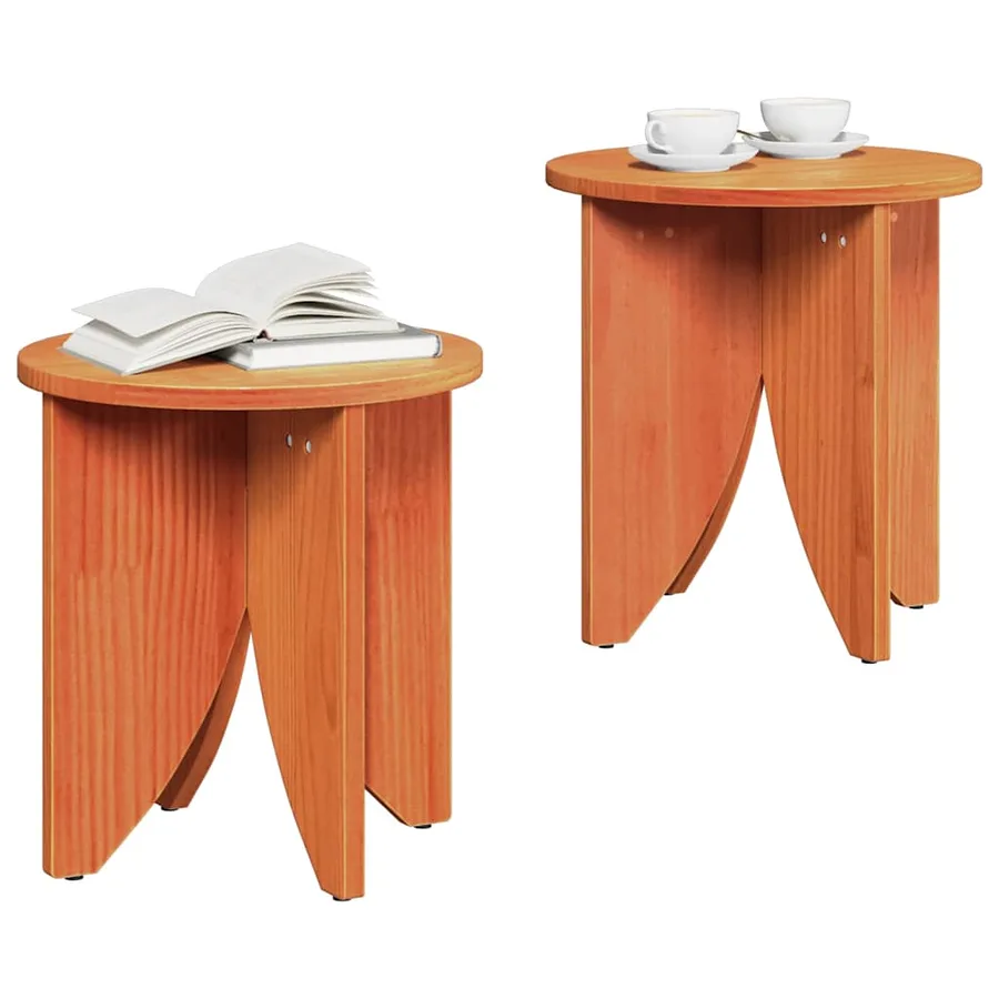 Table basse 2 pcs Brun cire - 3