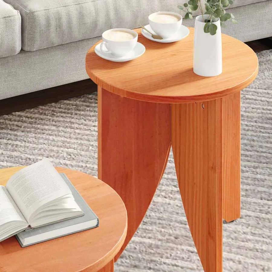 Table basse 2 pcs Brun cire - 4