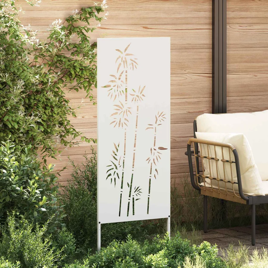 Écran de confidentialité de jardin Floral Blanc 50 x 140 cm - 3