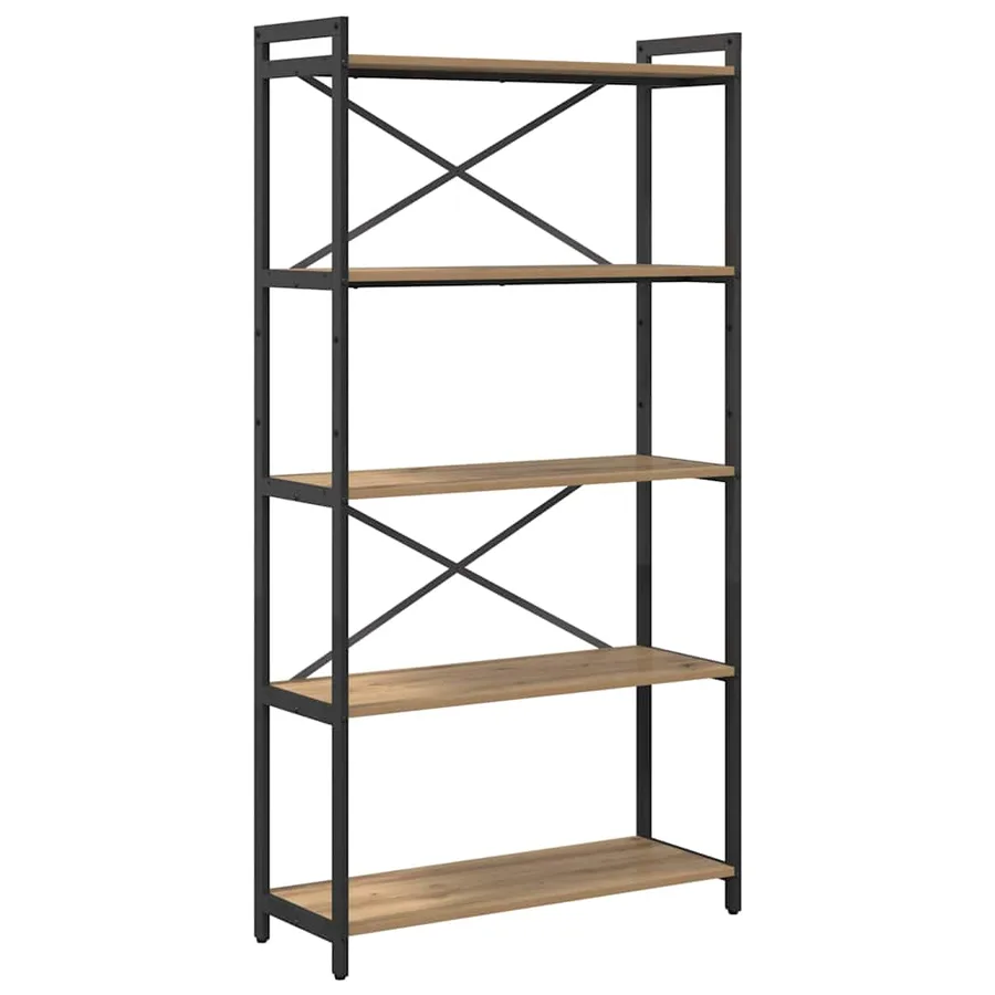 Étagère 80 x 30 x 155 cm Bois d'ingénierie Chêne artisanal - 2