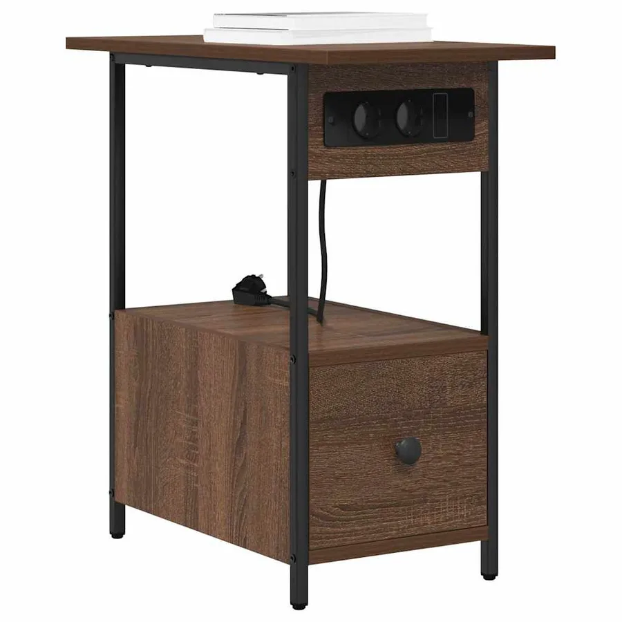 Cabinet de chevet Chêne brun 60 x 30 x 61 cm Bois d'ingénierie - 3