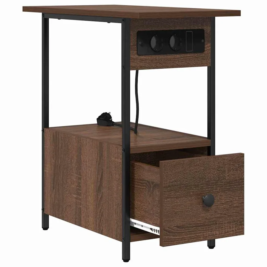 Cabinet de chevet Chêne brun 60 x 30 x 61 cm Bois d'ingénierie - 6