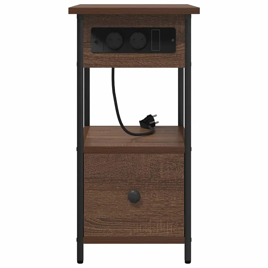 Cabinet de chevet Chêne brun 60 x 30 x 61 cm Bois d'ingénierie - 7