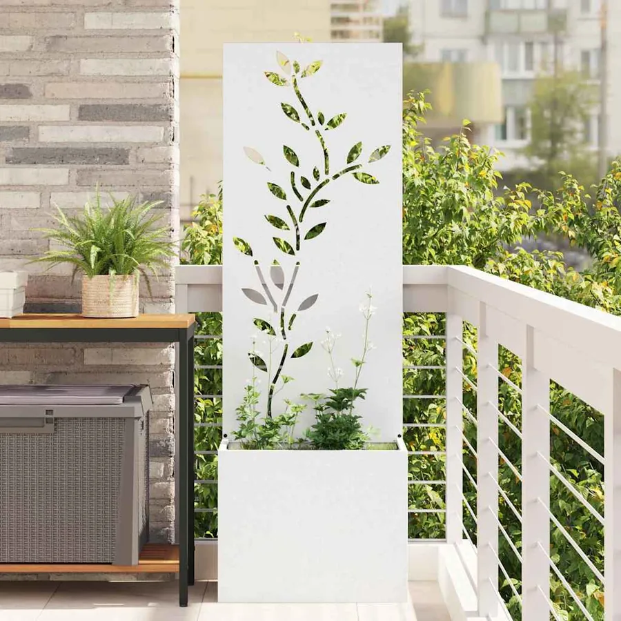 Écran de confidentialité de jardin Floral Blanc 50 x 150 cm