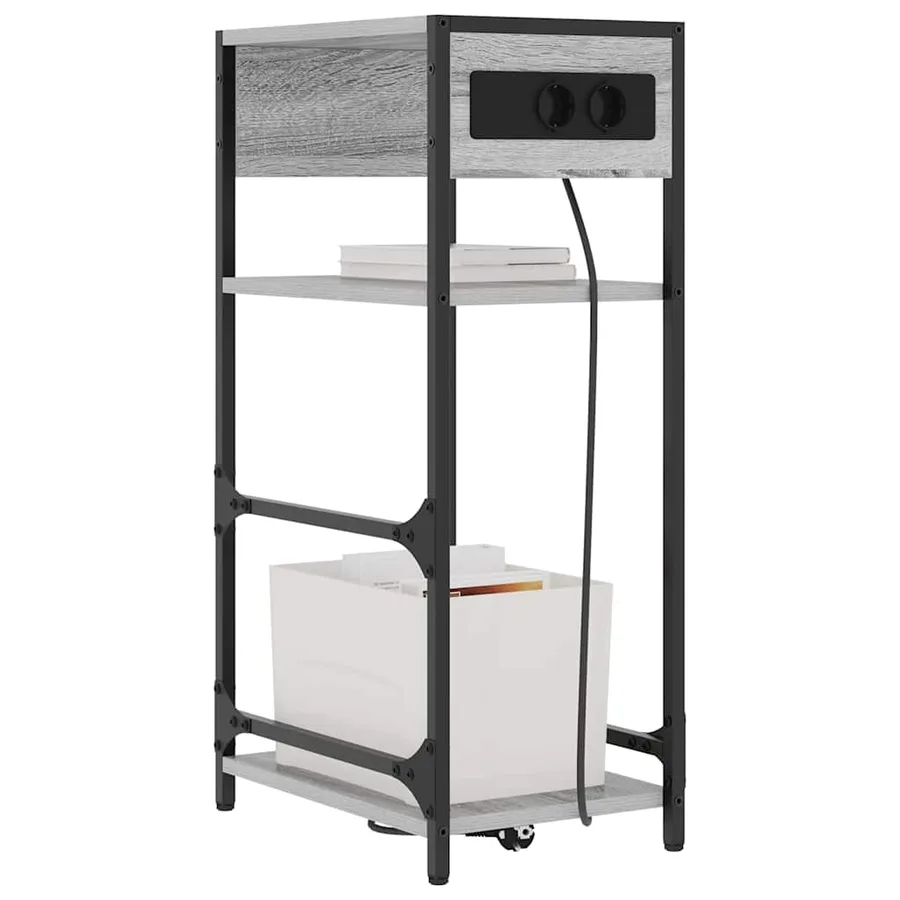 Cabinet de chevet Gris Sonoma 40 x 27 x 76 cm Bois d'ingénierie - 3