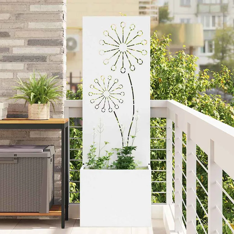 Écran de confidentialité de jardin Fretwork Blanc 50 x 150 cm