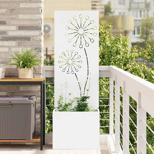 Écran de confidentialité de jardin Fretwork Blanc 50 x 150 cm