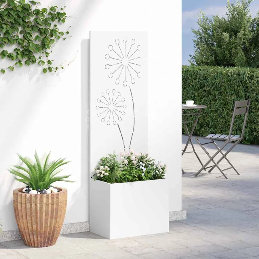 Écran de confidentialité de jardin Fretwork Blanc 50 x 150 cm - 4