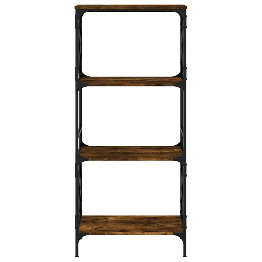 Bibliothèque 4 niveaux chêne fumé 59x35x132cm bois d'ingénierie - 4