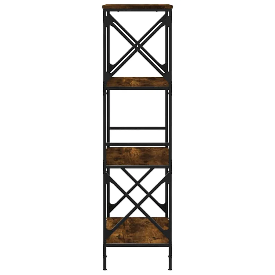 Bibliothèque 4 niveaux chêne fumé 59x35x132cm bois d'ingénierie - 5