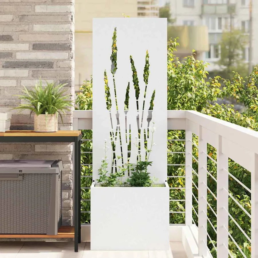 Écran de confidentialité de jardin Fretwork Blanc 50 x 150 cm