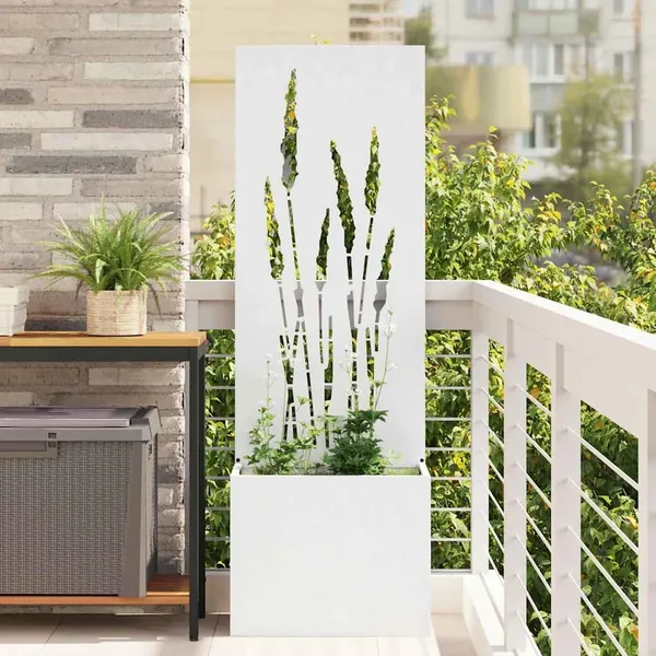 Écran de confidentialité de jardin Fretwork Blanc 50 x 150 cm