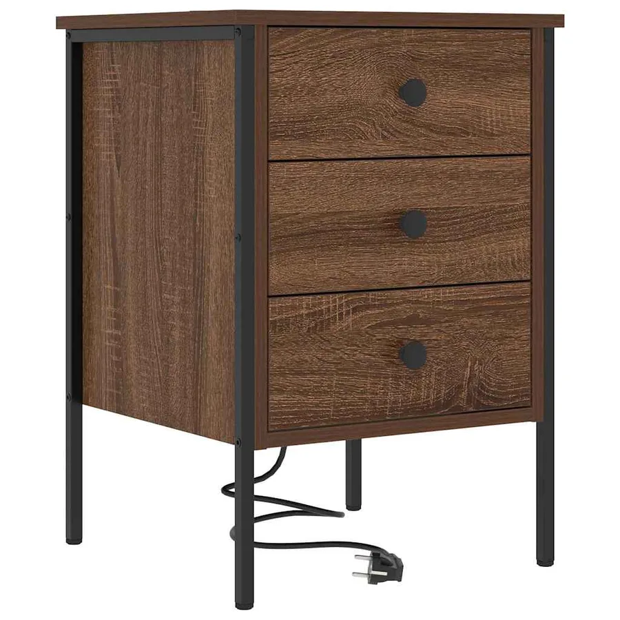 Cabinet de chevet Chêne brun 42 x 41 x 61 cm Bois d'ingénierie - 2