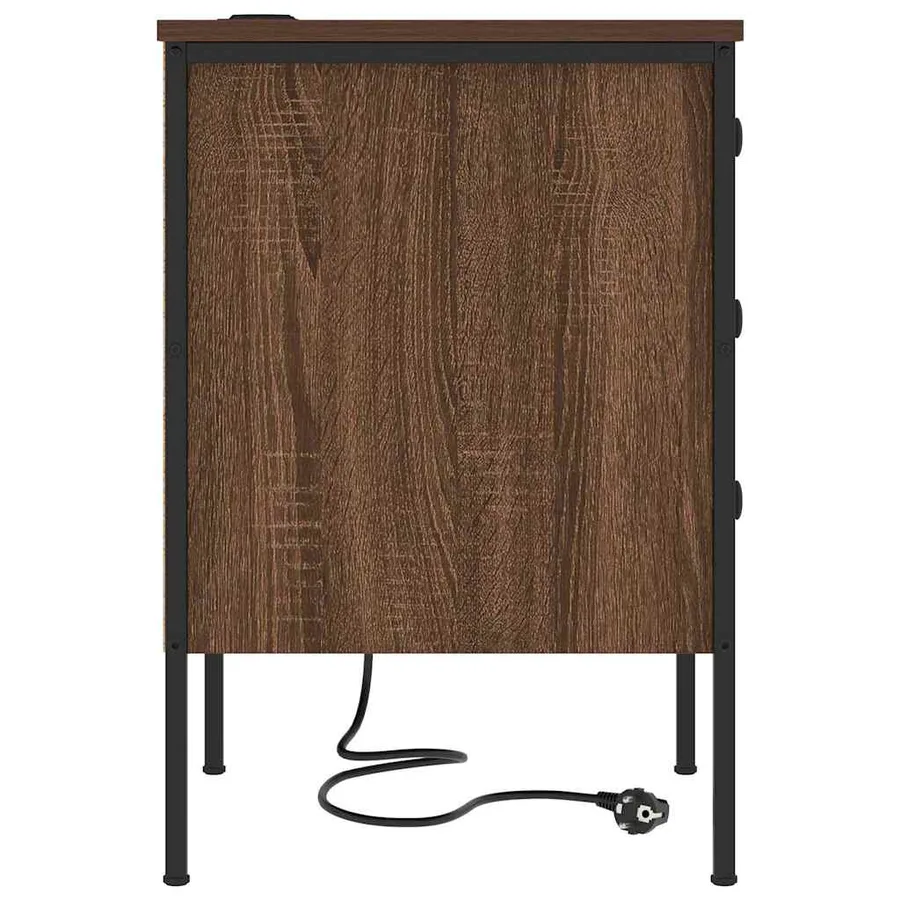 Cabinet de chevet Chêne brun 42 x 41 x 61 cm Bois d'ingénierie - 7
