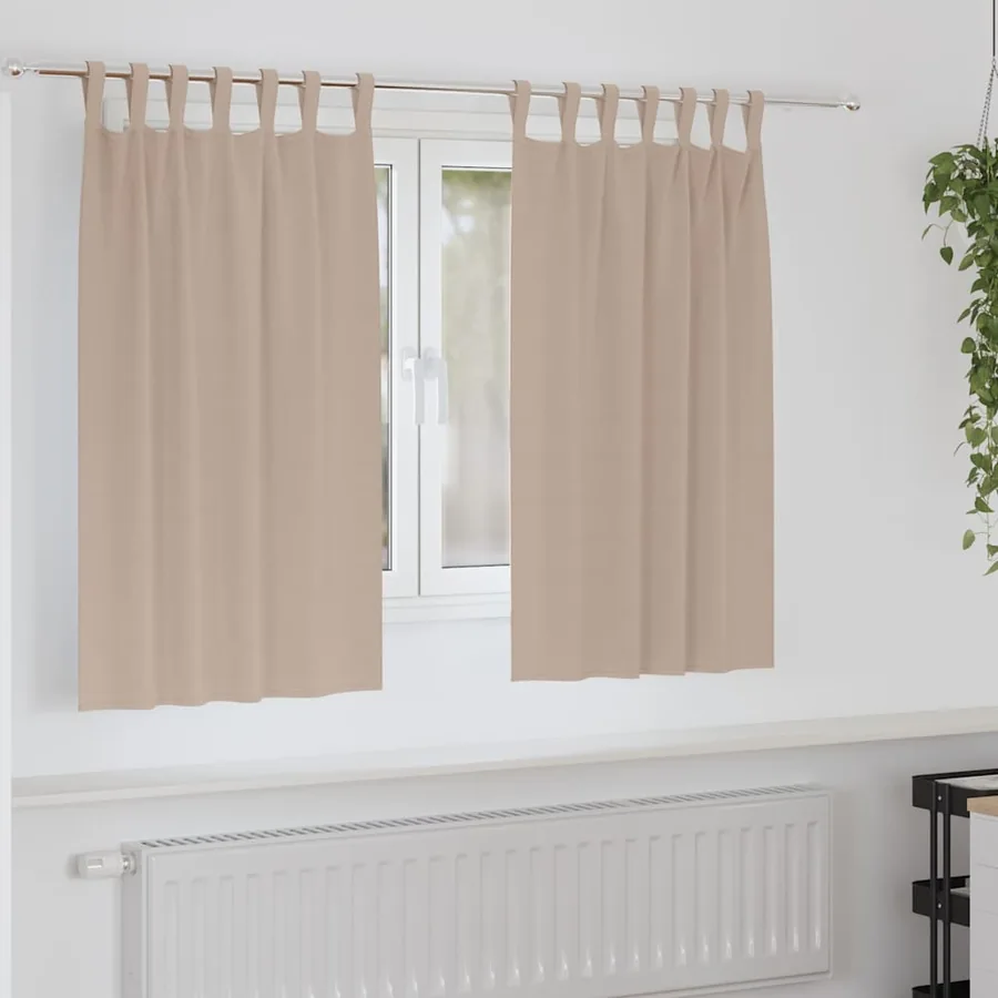 Rideaux occultants avec anneaux 2 pcs Taupe 140 x 140 cm