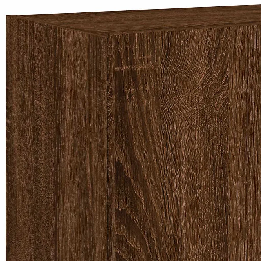 Meubles TV muraux lumières LED 2 pcs chêne marron 60x35x41 cm - 11