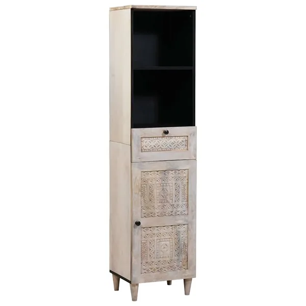 Cabinet de salle de bain avec tiroir Blanc 38 x 33 x 160 cm