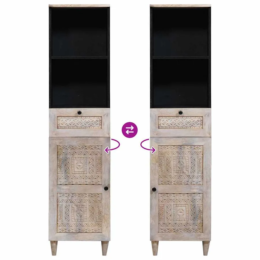 Cabinet de salle de bain avec tiroir Blanc 38 x 33 x 160 cm - 10