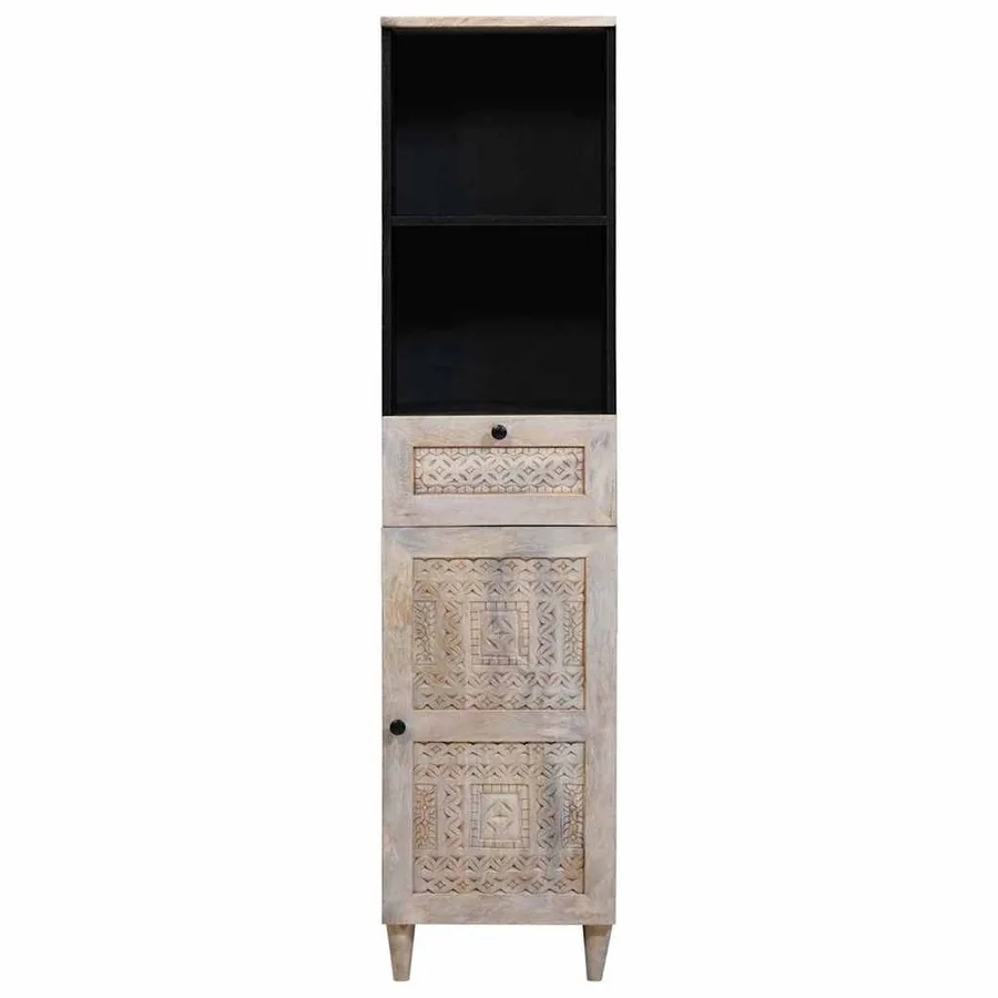 Cabinet de salle de bain avec tiroir Blanc 38 x 33 x 160 cm - 3