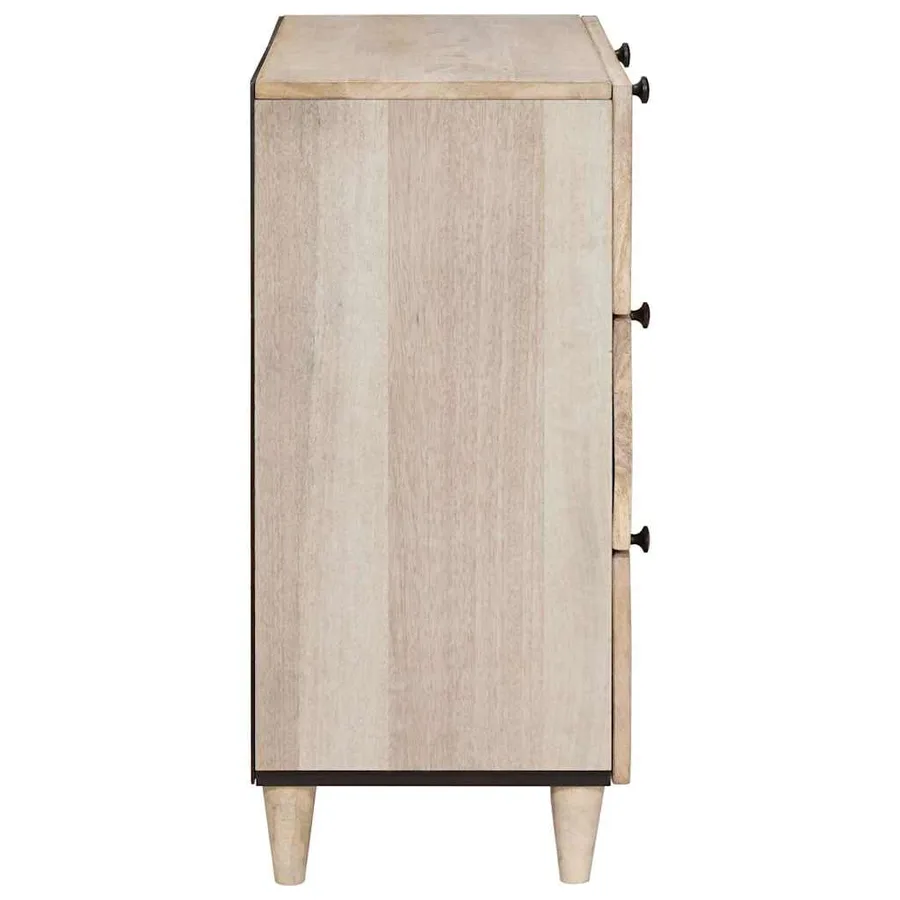 Buffet Blanc 60 x 33 x 75 cm bois de manguier massif - 3