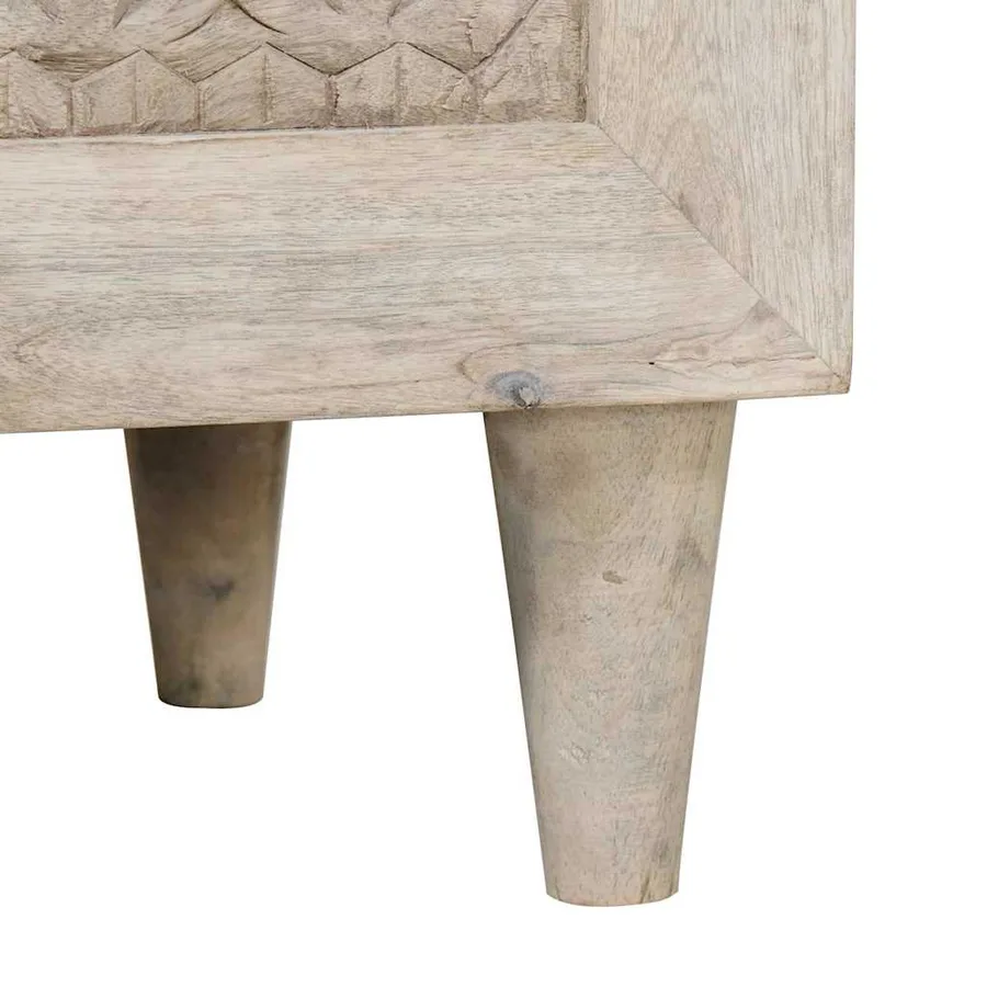 Buffet Blanc 60 x 33 x 75 cm bois de manguier massif - 7