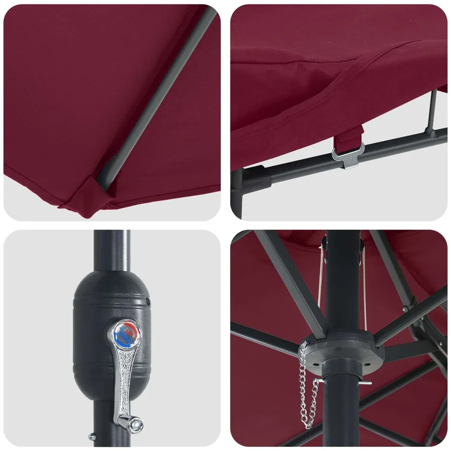 Parasol de jardin Bordeaux 385 x 209 x 244 cm Polyester - 7
