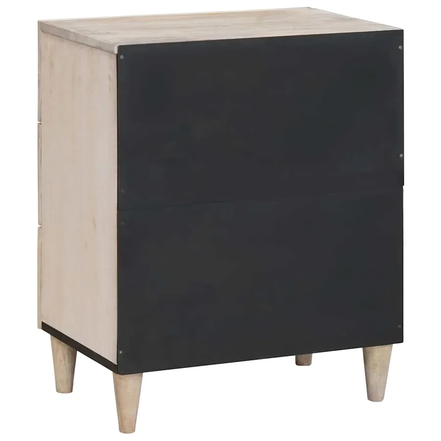 Table de chevet Blanc 50 x 33 x 62 cm Bois d'ingénierie - 5
