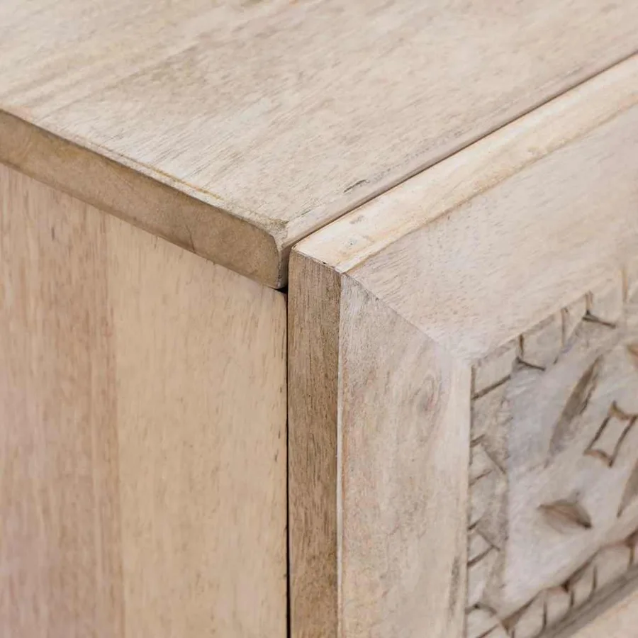 Table de chevet Blanc 50 x 33 x 62 cm Bois d'ingénierie - 6