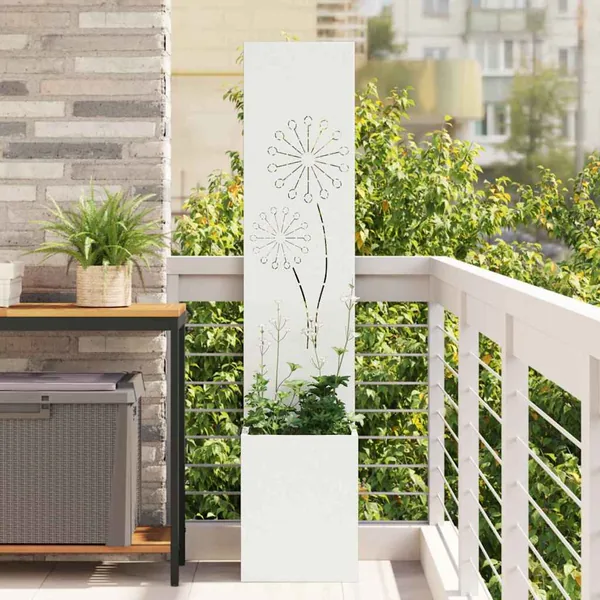 Écran de confidentialité de jardin Fretwork Blanc 32 x 150 cm