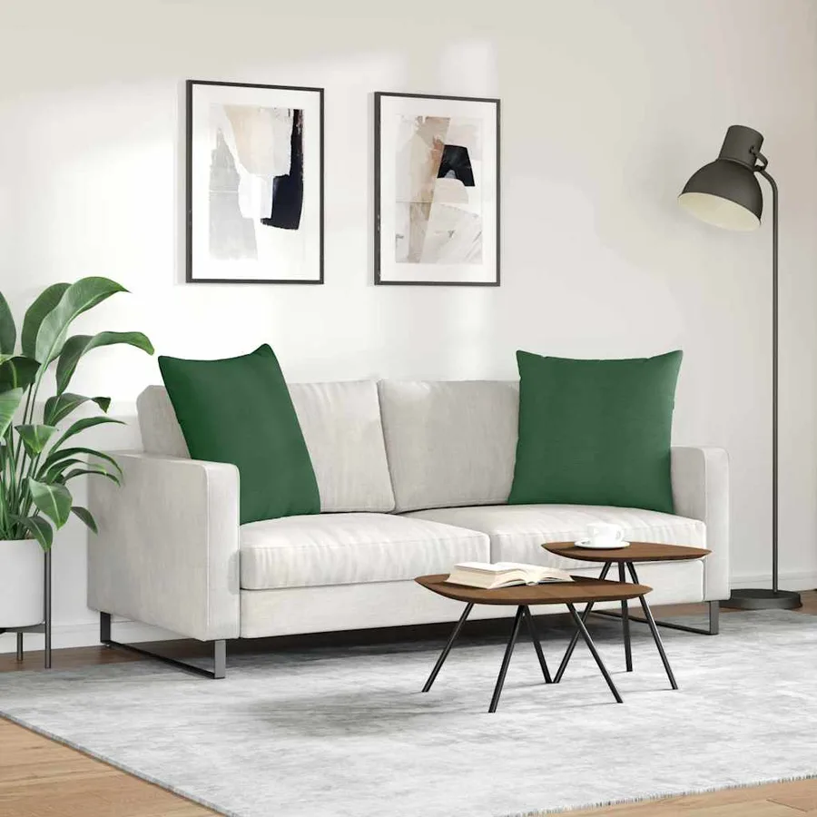 Coussins de canapé 2 pcs Vert foncé 60 x 60 cm - 4