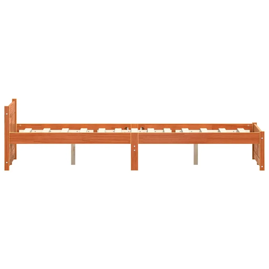 Cadre de lit Brun cire 195,5 x 125,5 x 51 cm Pin massif - 6