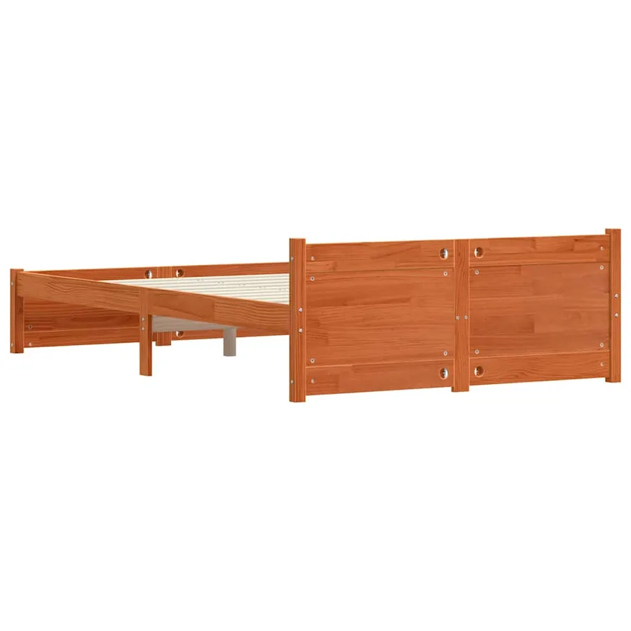 Cadre de lit Brun cire 195,5 x 125,5 x 51 cm Pin massif - 7
