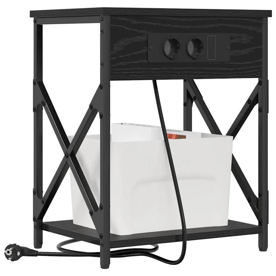 Cabinet de chevet 2 pcs Chêne noir 41 x 31 x 51 cm - 3