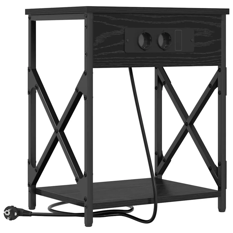 Cabinet de chevet 2 pcs Chêne noir 41 x 31 x 51 cm - 5