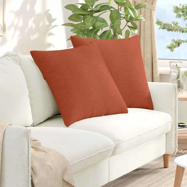 Coussins de canapé 2 pcs Rouge orange 80 x 80 cm