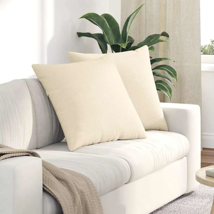 Coussins de canapé 2 pcs Crème 80 x 80 cm