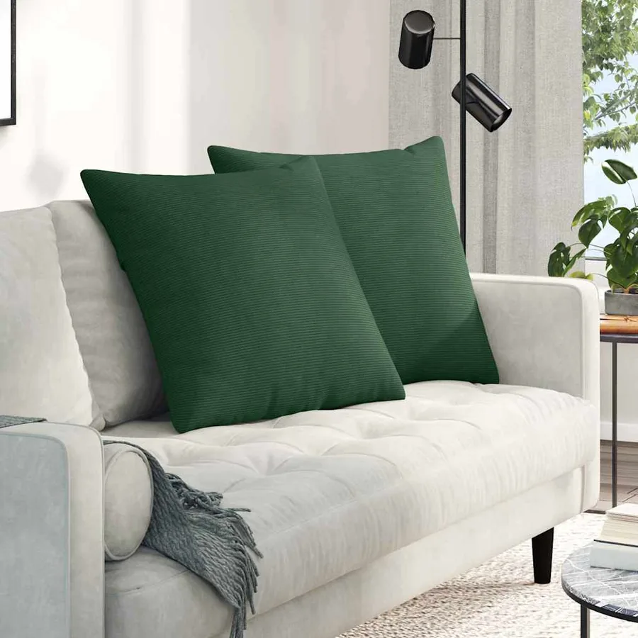 Coussins de canapé 2 pcs Vert foncé 80 x 80 cm